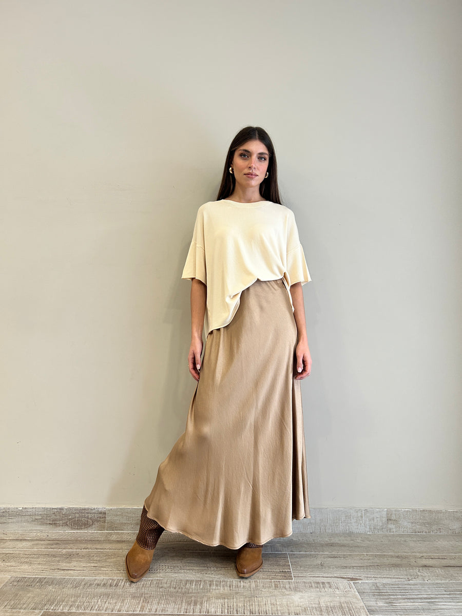 MOTEL Gonna lunga satin oro