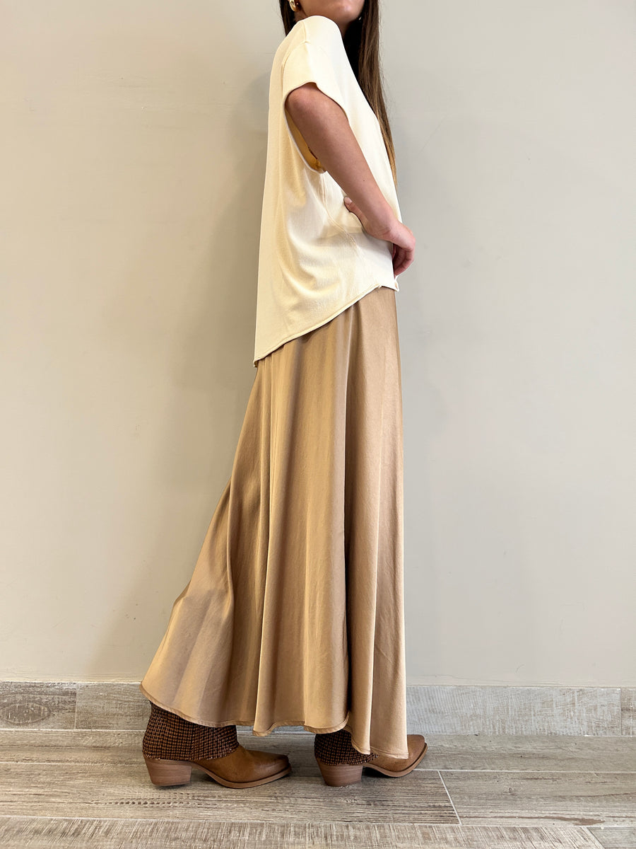 MOTEL Gonna lunga satin oro
