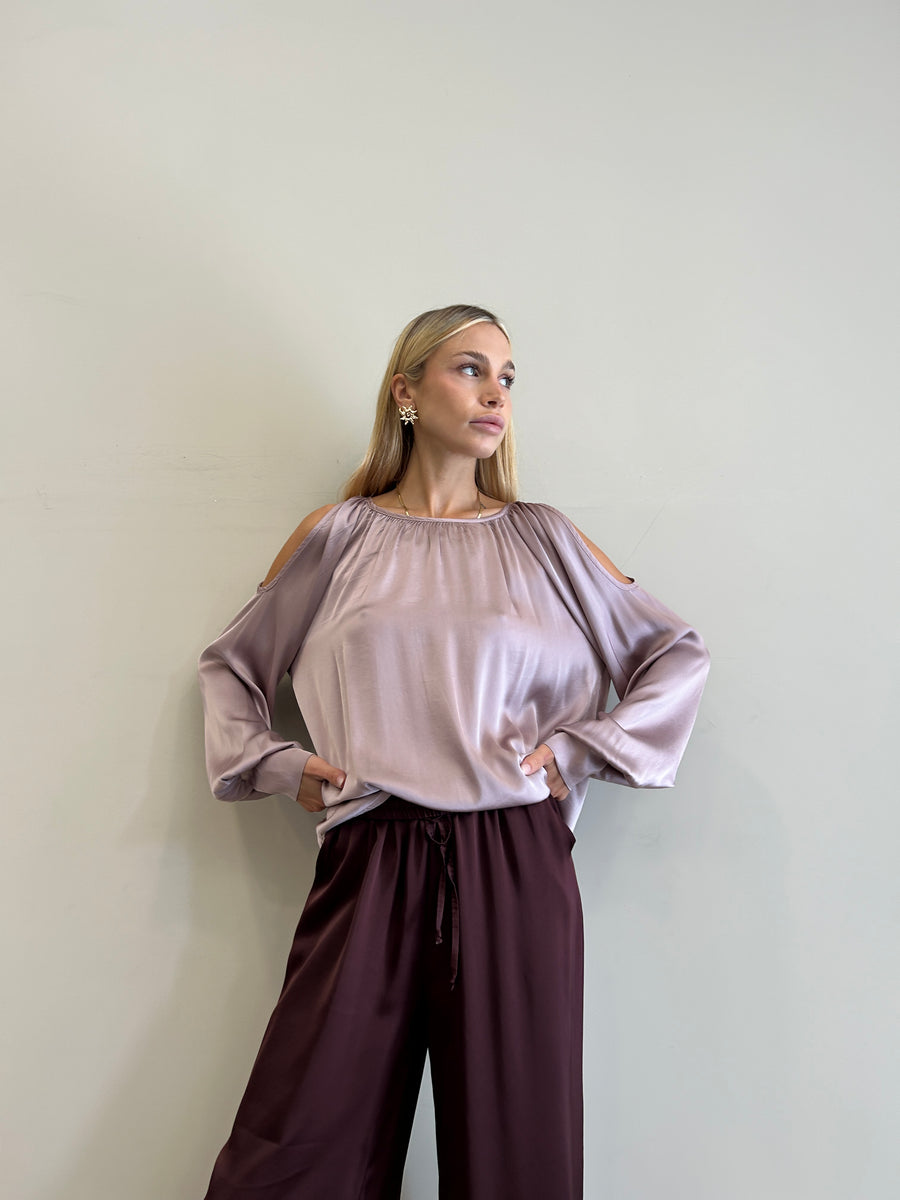 MOTEL Blusa Cut Spalla Rosa Antico