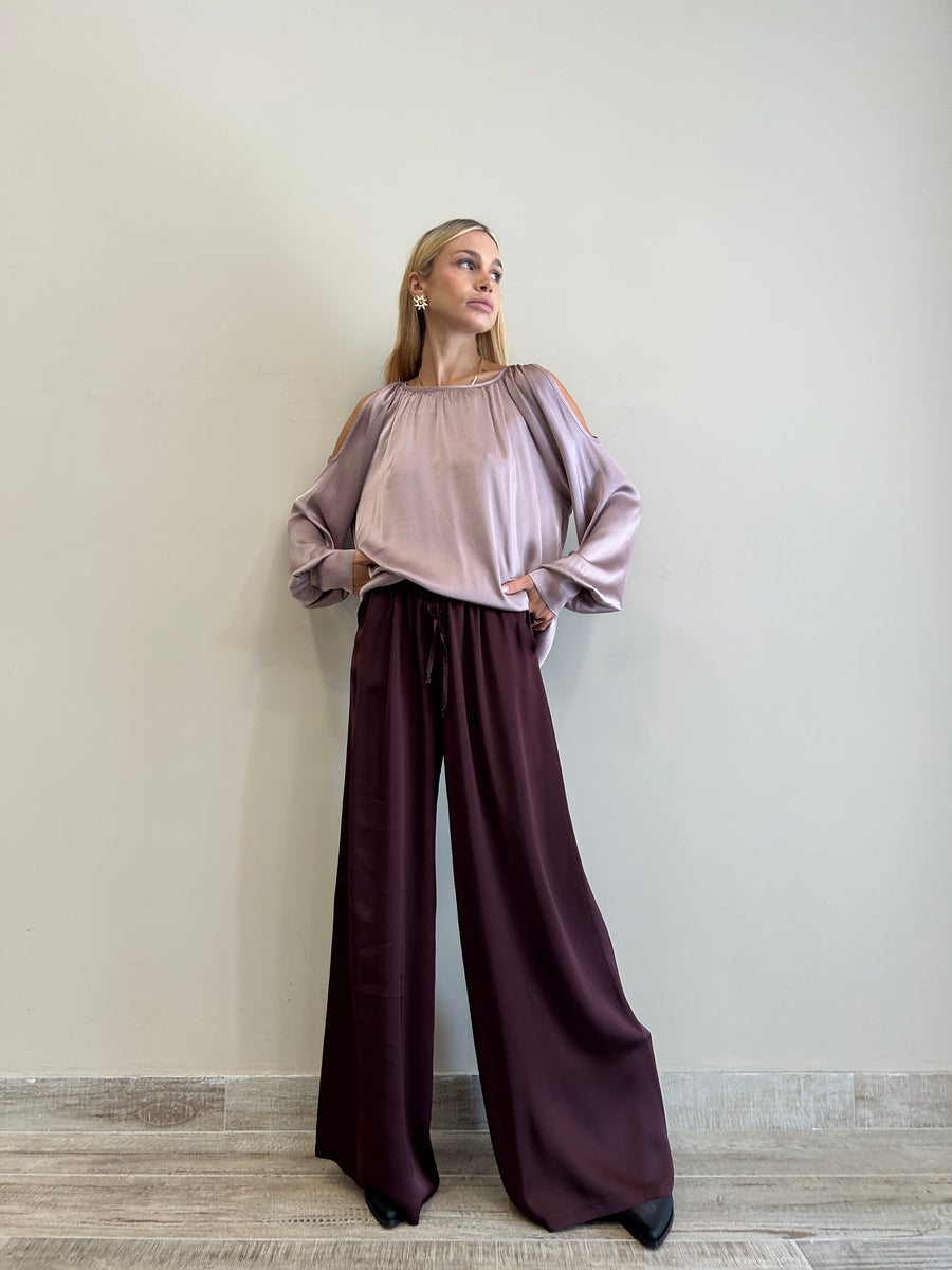 MOTEL Blusa Cut Spalla Rosa Antico