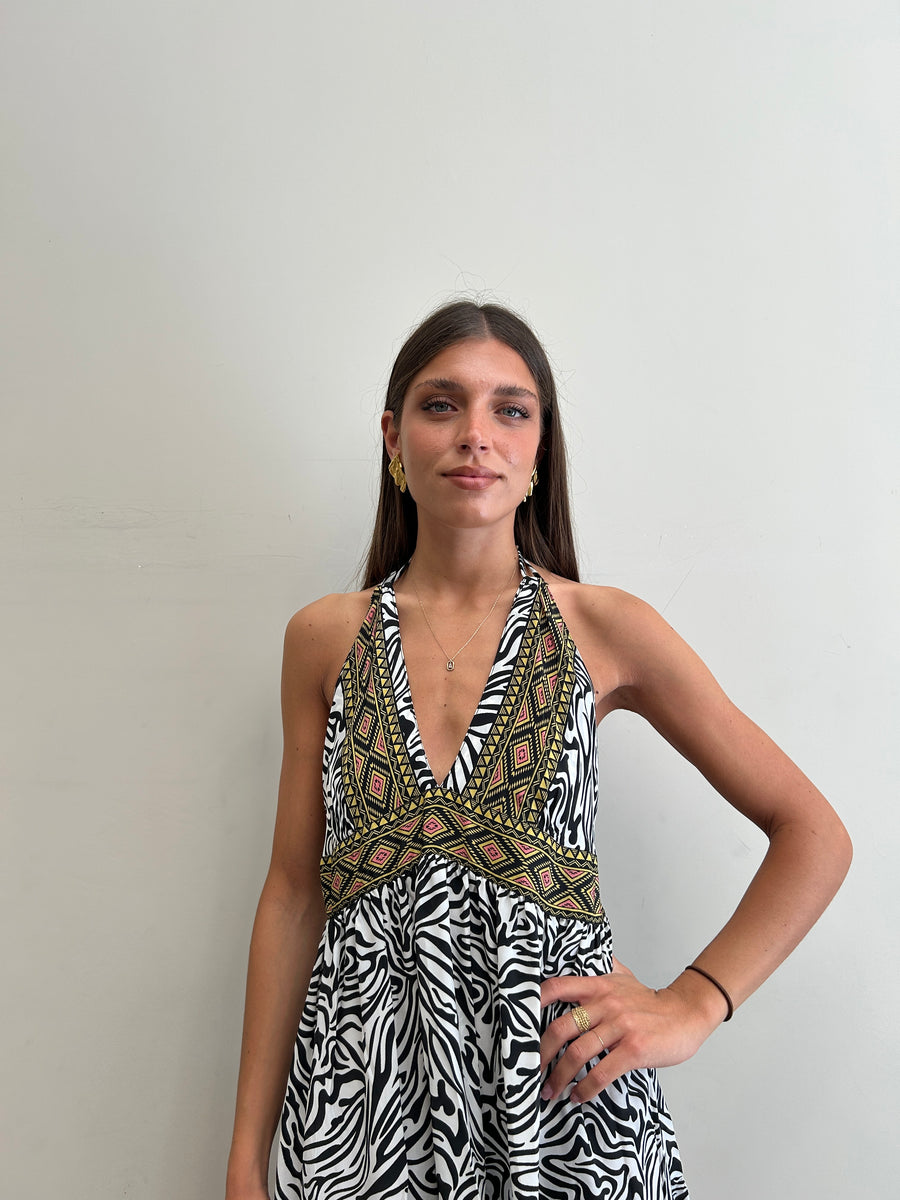 FREELOVE Abito MARINA seta Zebra Black