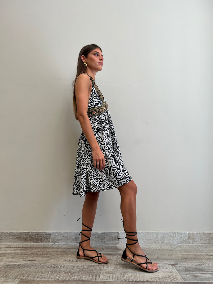 FREELOVE Abito MARINA seta Zebra Black