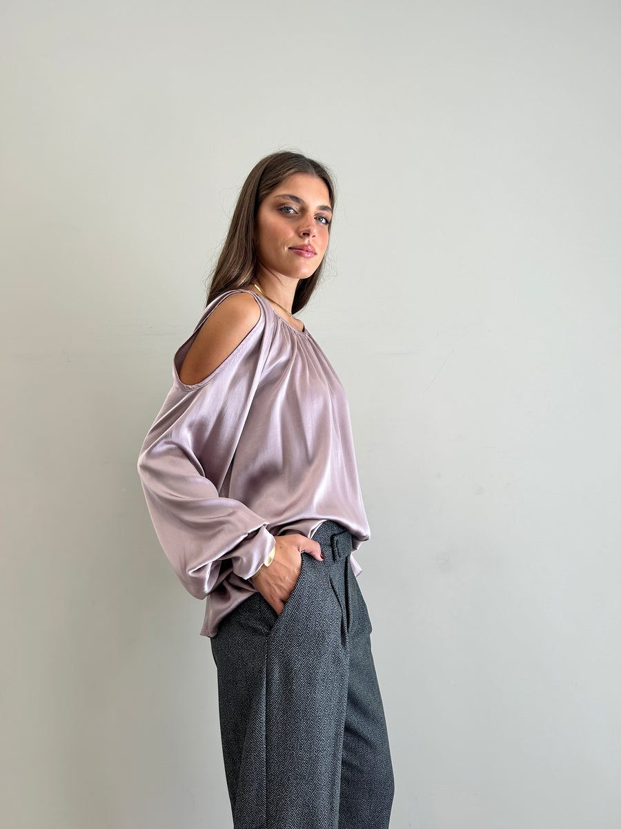 MOTEL Blusa Cut Spalla Rosa Antico