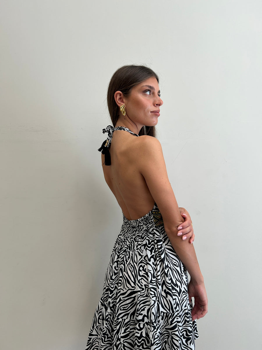 FREELOVE Abito MARINA seta Zebra Black