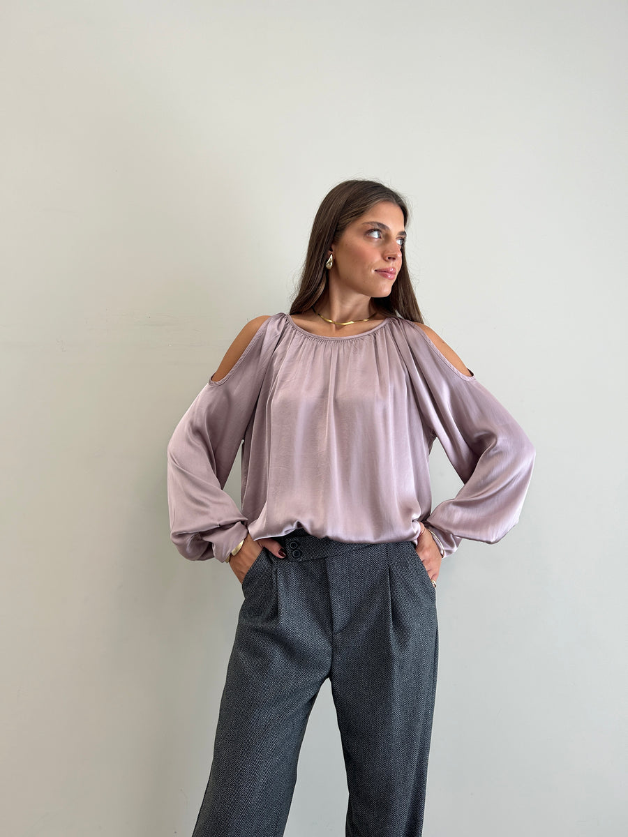 MOTEL Blusa Cut Spalla Rosa Antico