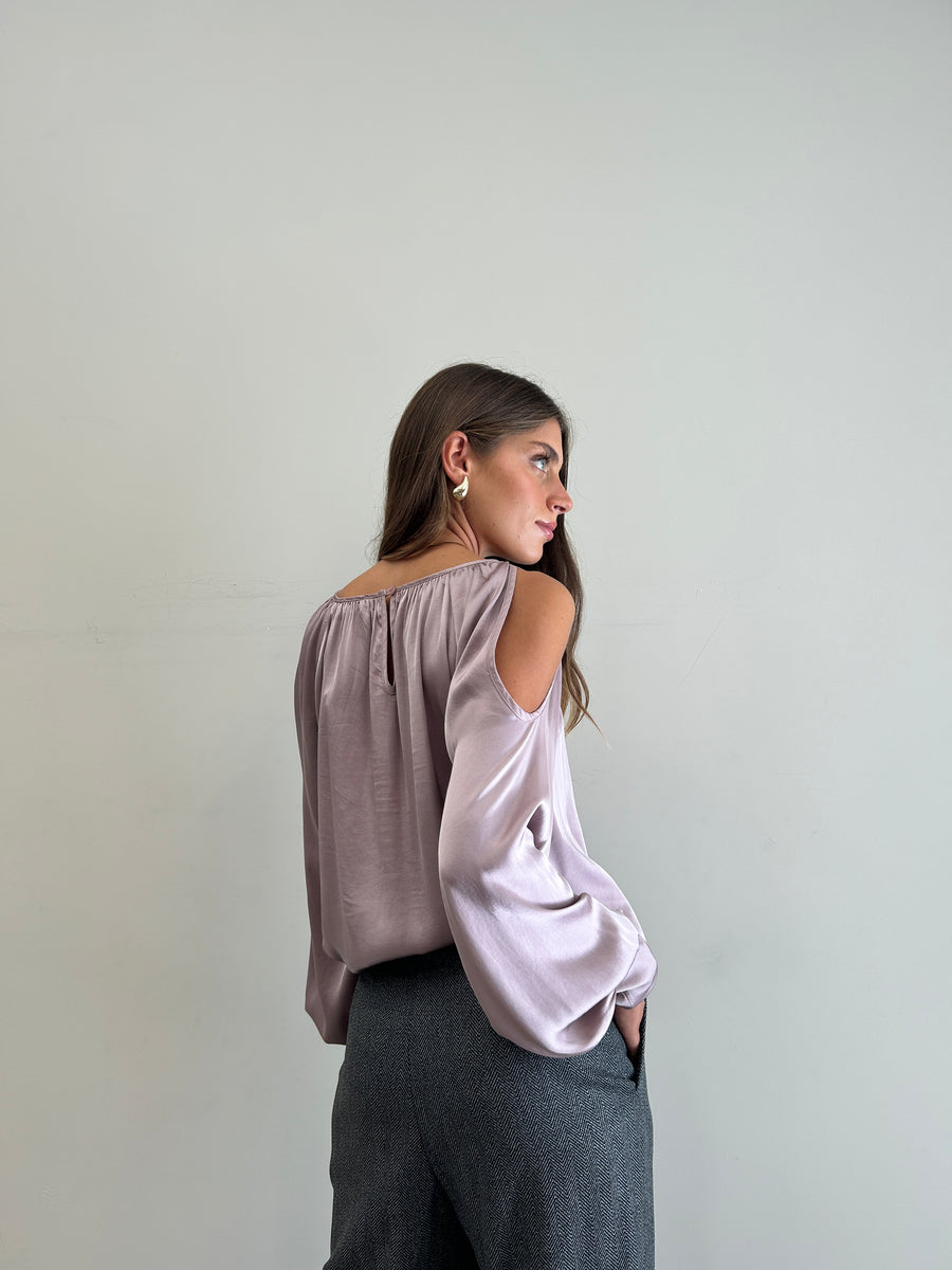 MOTEL Blusa Cut Spalla Rosa Antico