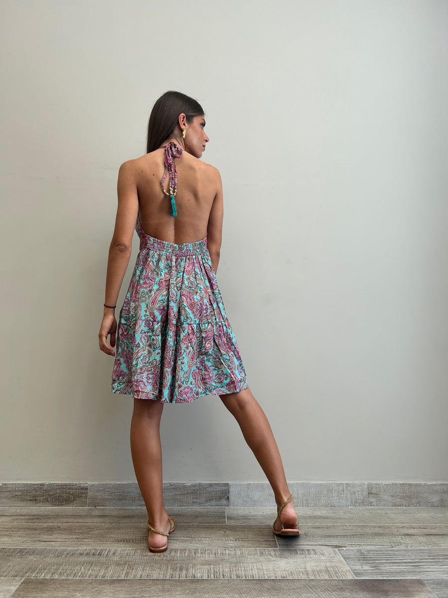 FREELOVE Abito Marina seta Opal green
