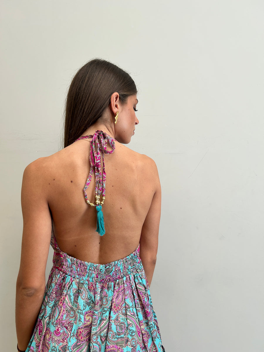 FREELOVE Abito Marina seta Opal green