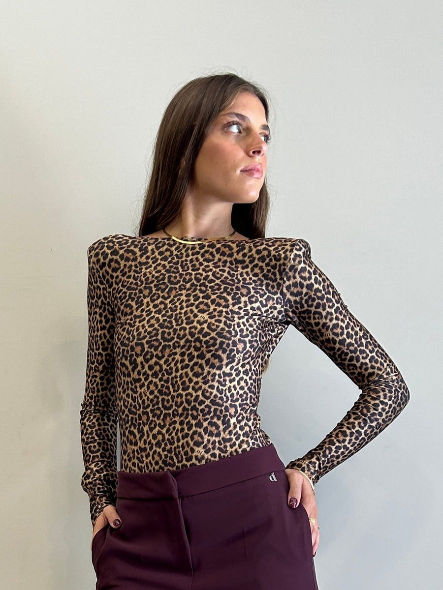 MATINEE Body  scollo schiena lycra leopard