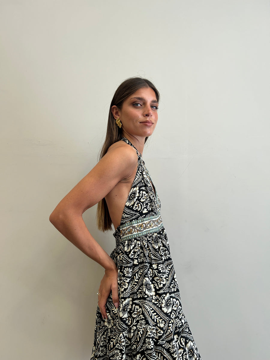 FREELOVE Abito MARINA seta Coachella black