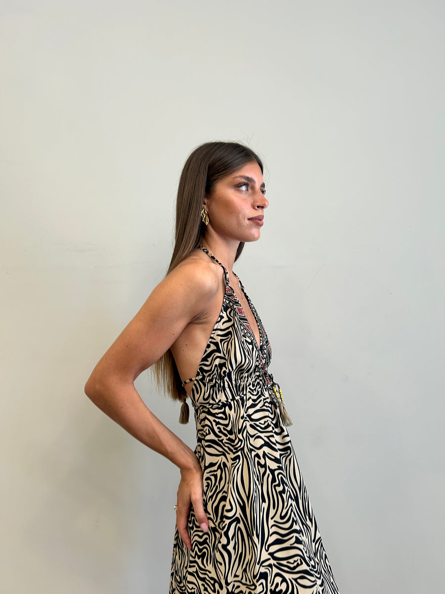FREELOVE Abito BEACH SHORT seta Zebra Sand