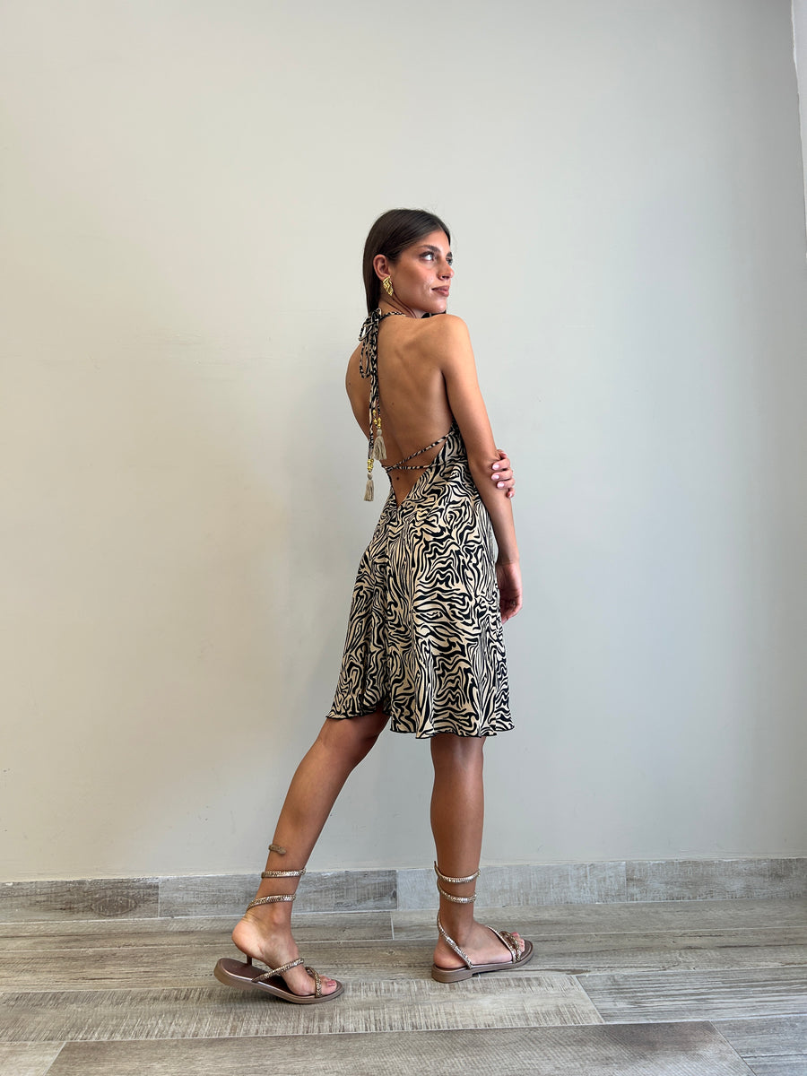 FREELOVE Abito BEACH SHORT seta Zebra Sand