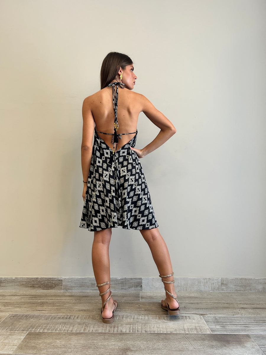 FREELOVE Abito BEACH SHORT seta Tribal Black