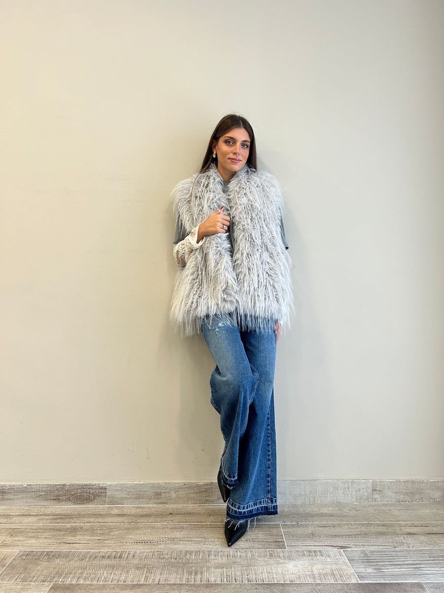 MOTEL Gilet eco- pelliccia ghiaccio