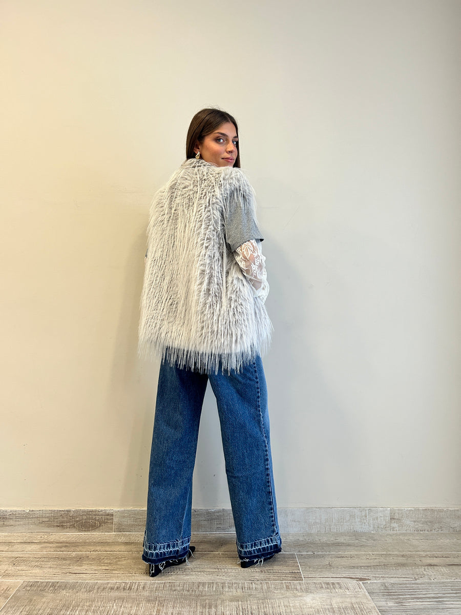 MOTEL Gilet eco- pelliccia ghiaccio