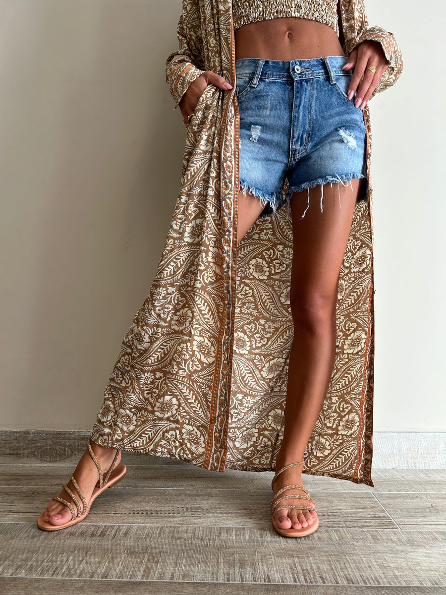 FREELOVE Chemisier seta Coachella Sand