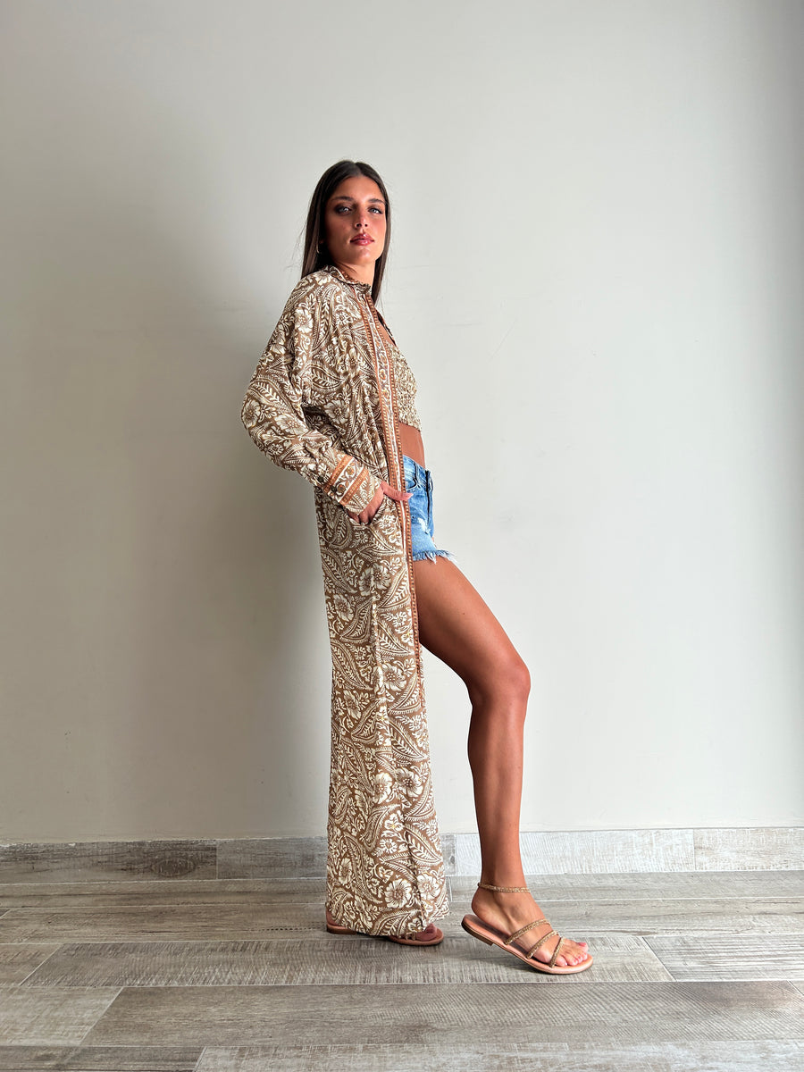 FREELOVE Chemisier seta Coachella Sand
