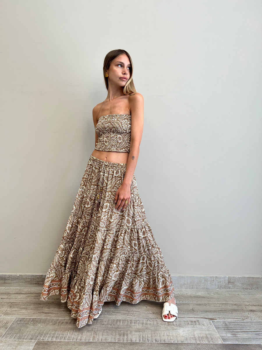 FREELOVE Maxi gonna seta Coachella sand