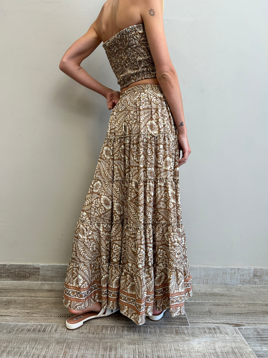 FREELOVE Maxi gonna seta Coachella sand