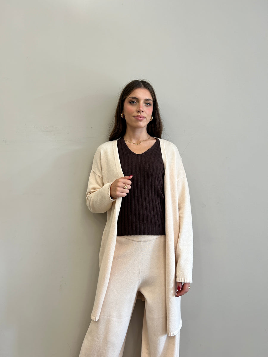 DIXIE Cardigan maglia miele