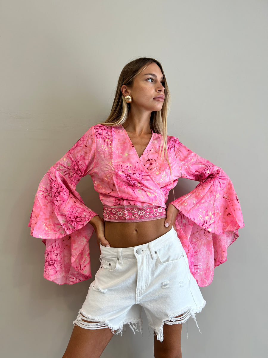 FREELOVE Gipsy top seta Tie Dye pink