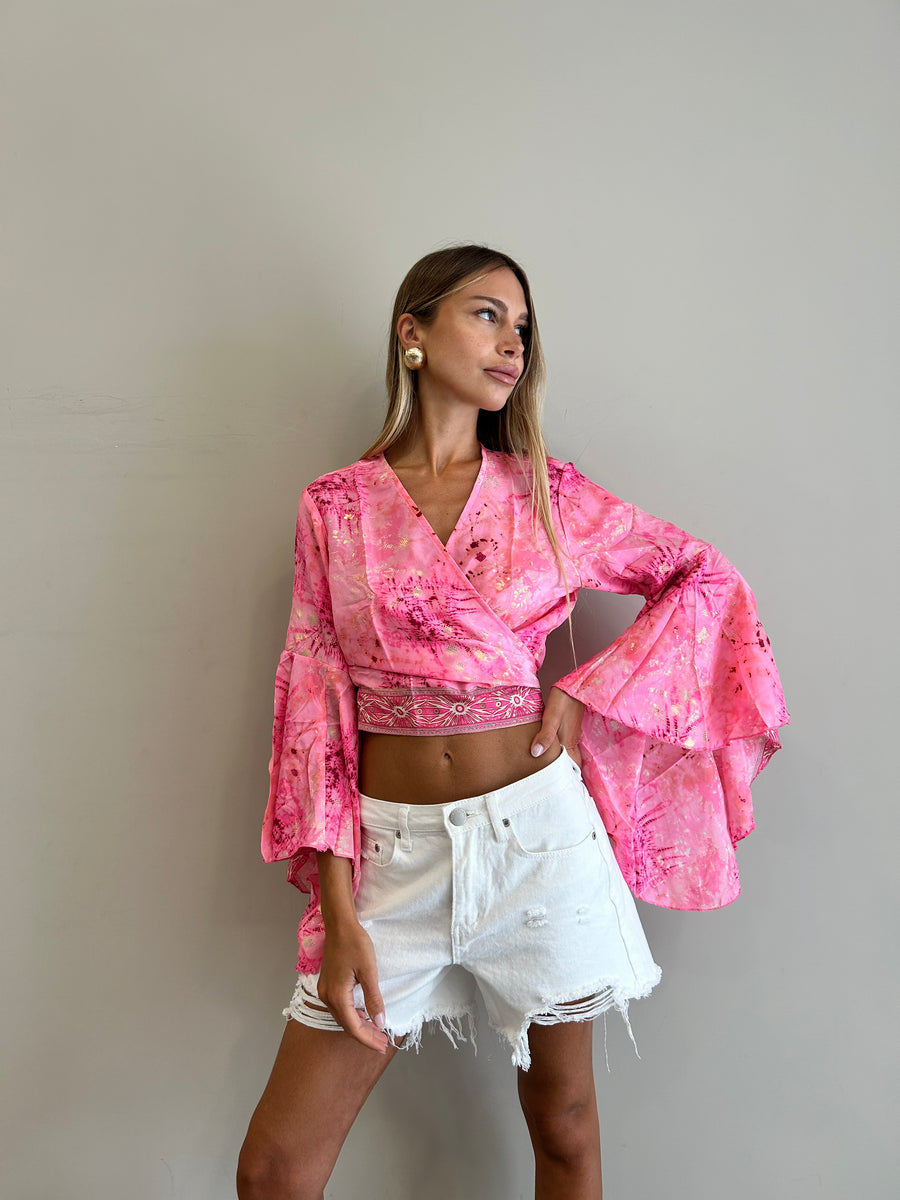FREELOVE Gipsy top seta Tie Dye pink
