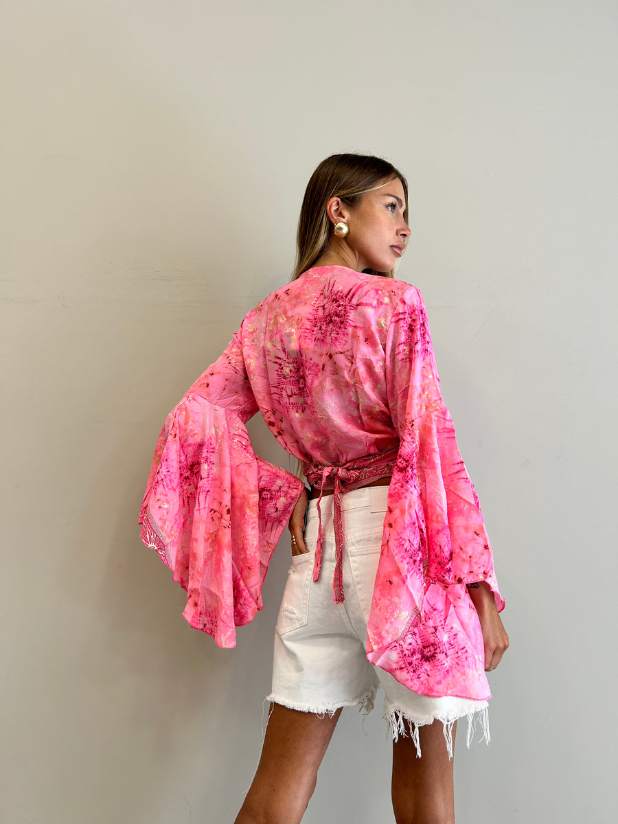 FREELOVE Gipsy top seta Tie Dye pink