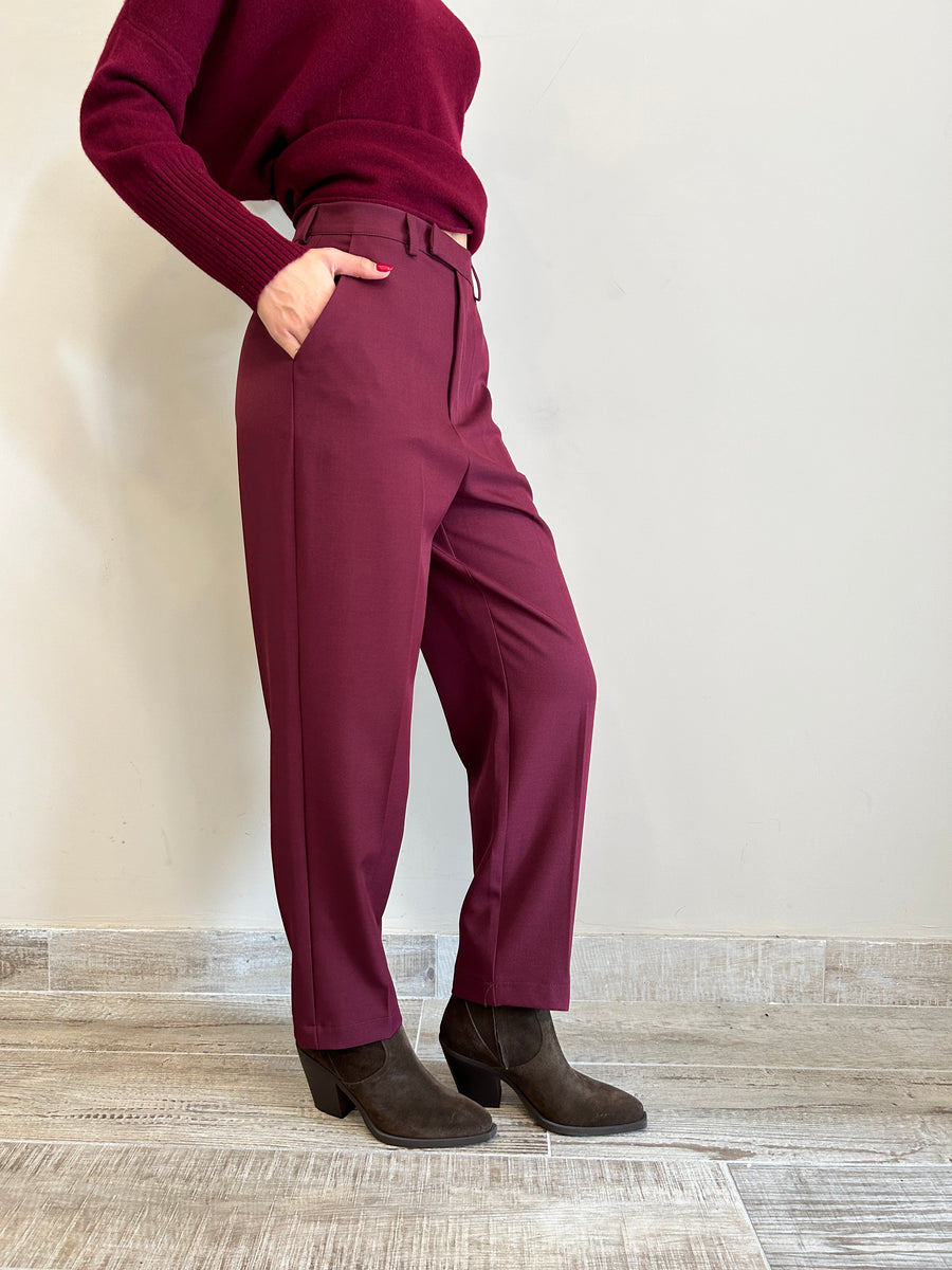 DIXIE Pantalone Dritto Bordeaux