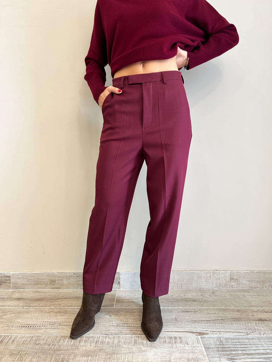 DIXIE Pantalone Dritto Bordeaux