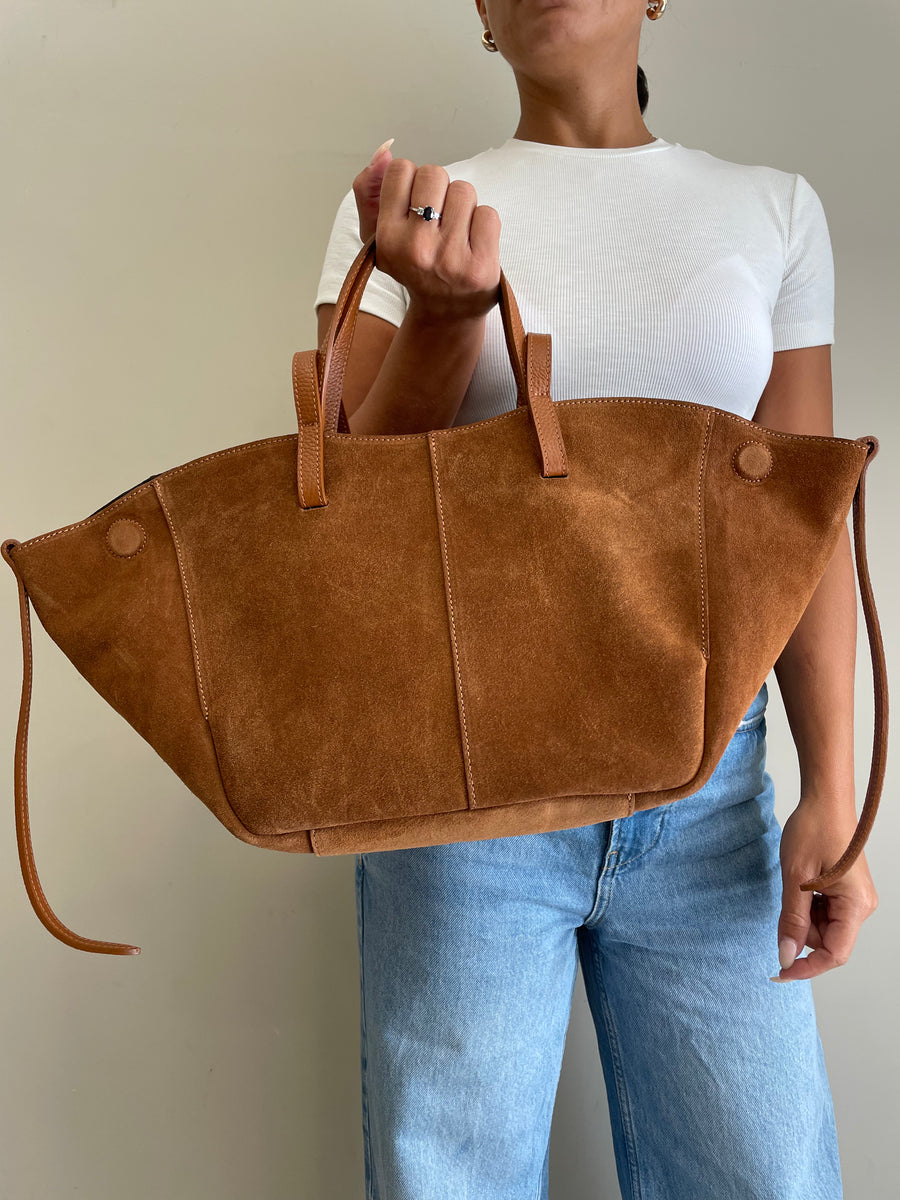 GIPSY INSIDE Maxi Bag Suede camoscio cuoio