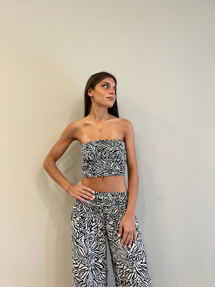 FREELOVE String top seta Zebra Black