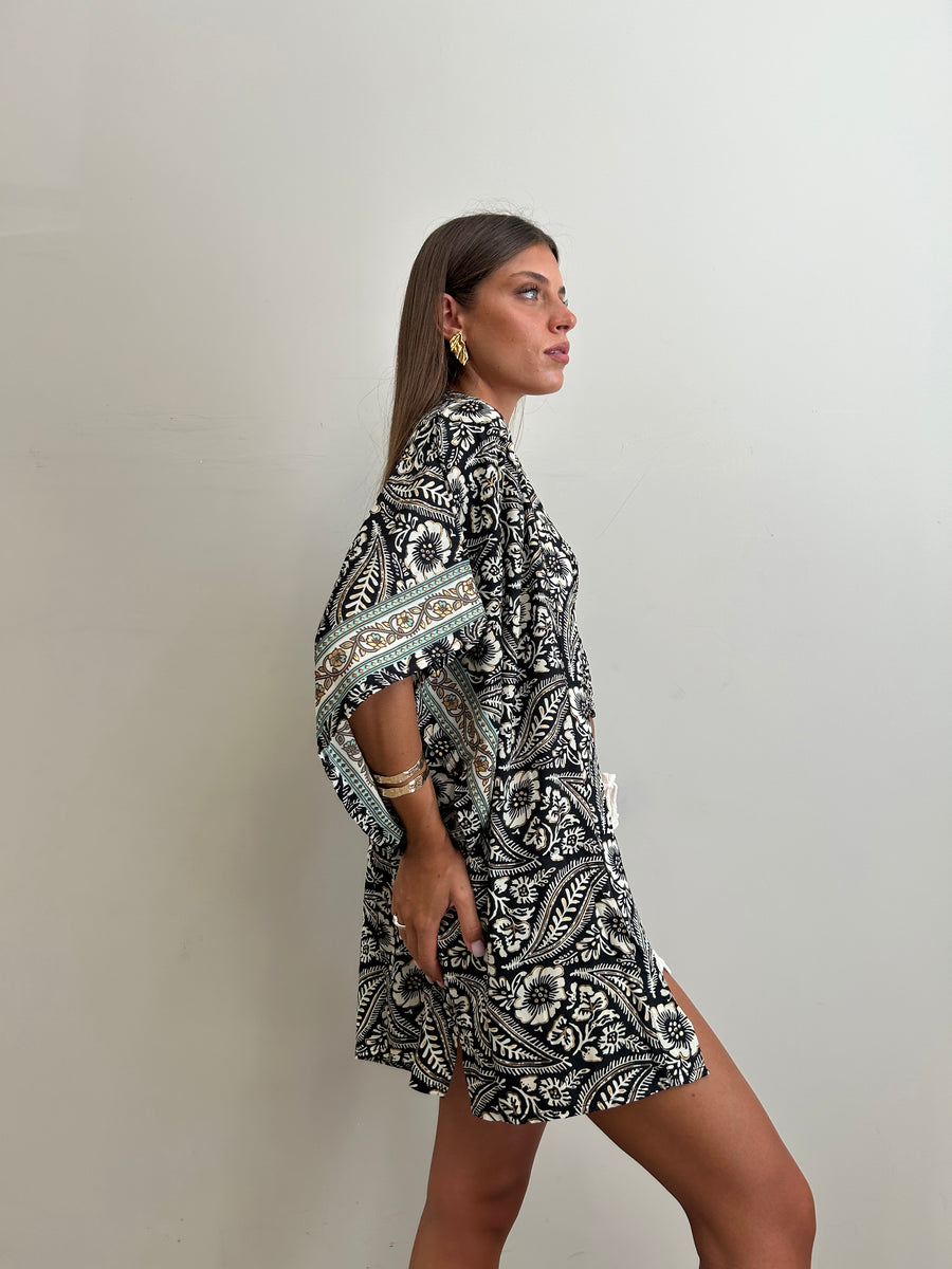 FREELOVE Kimono Fairy seta Coachella Black
