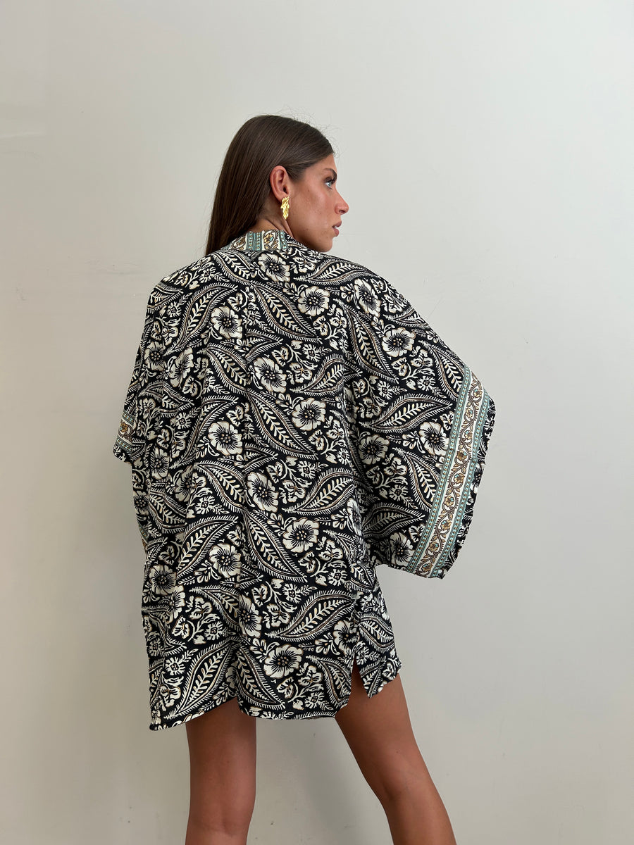 FREELOVE Kimono Fairy seta Coachella Black