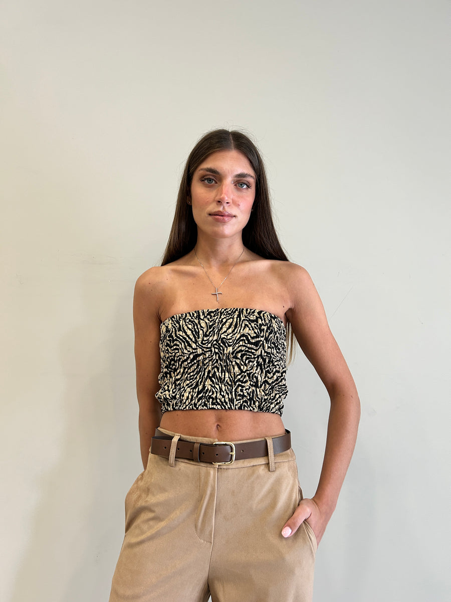 FREELOVE String top seta Zebra Sand