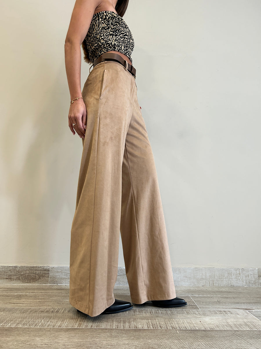 MOTEL Pantalone eco daino camel