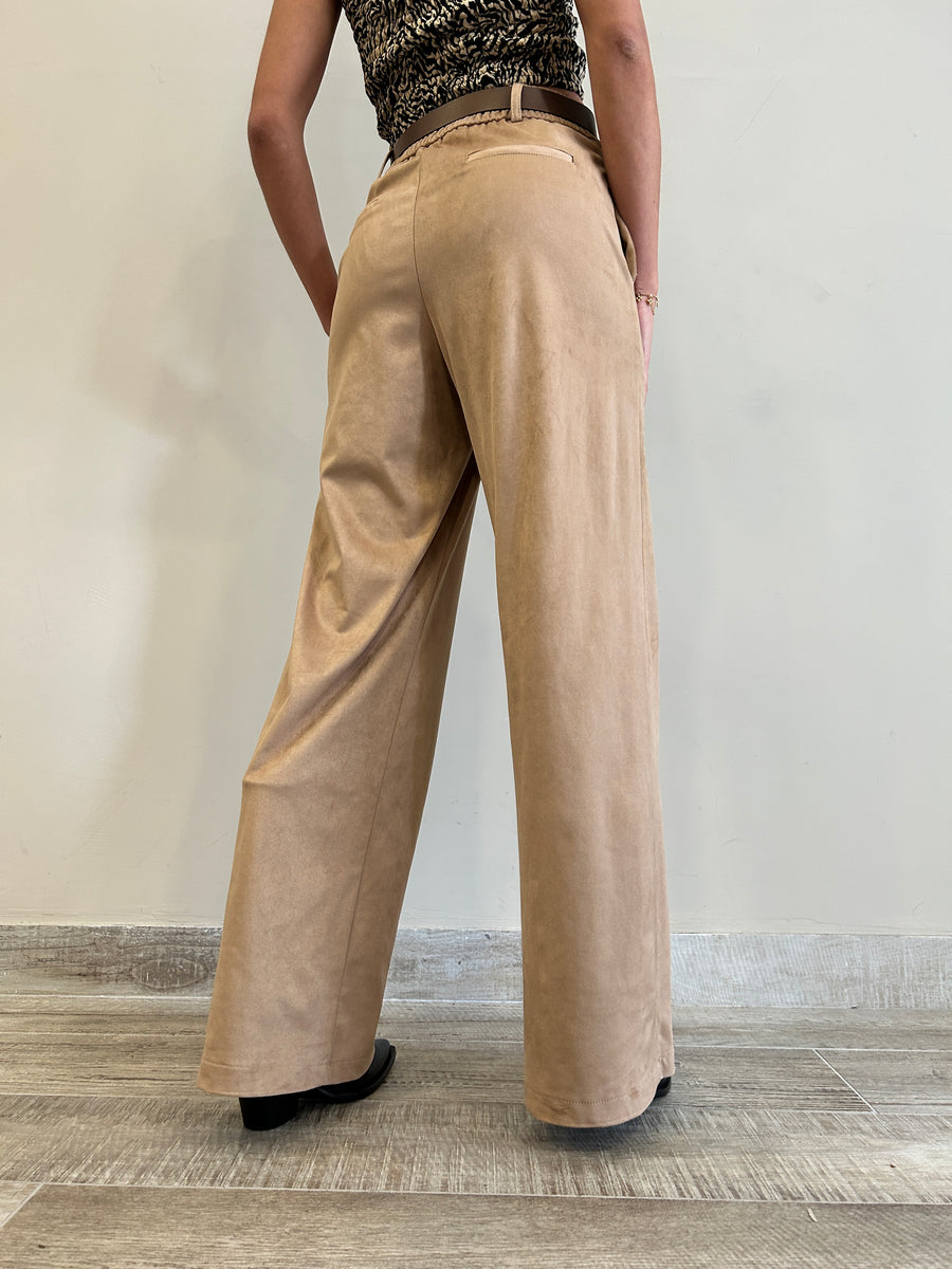MOTEL Pantalone eco daino camel
