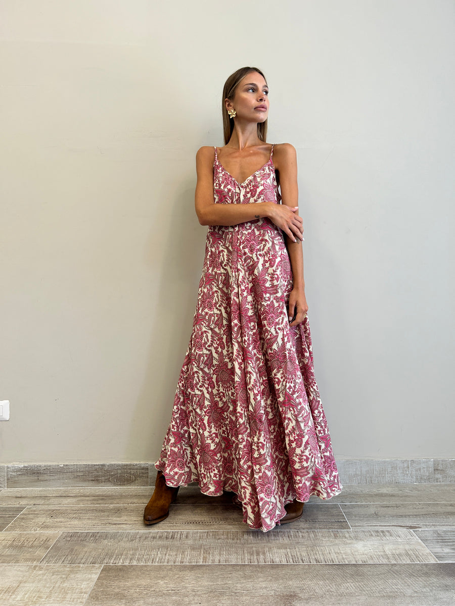 FREELOVE Abito lungo HARMONY Hibiscus Pink