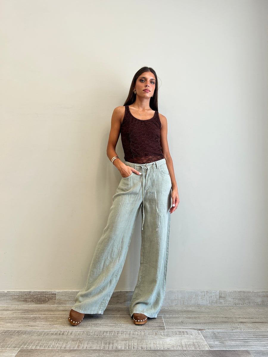 LMN Canotta pizzo moro