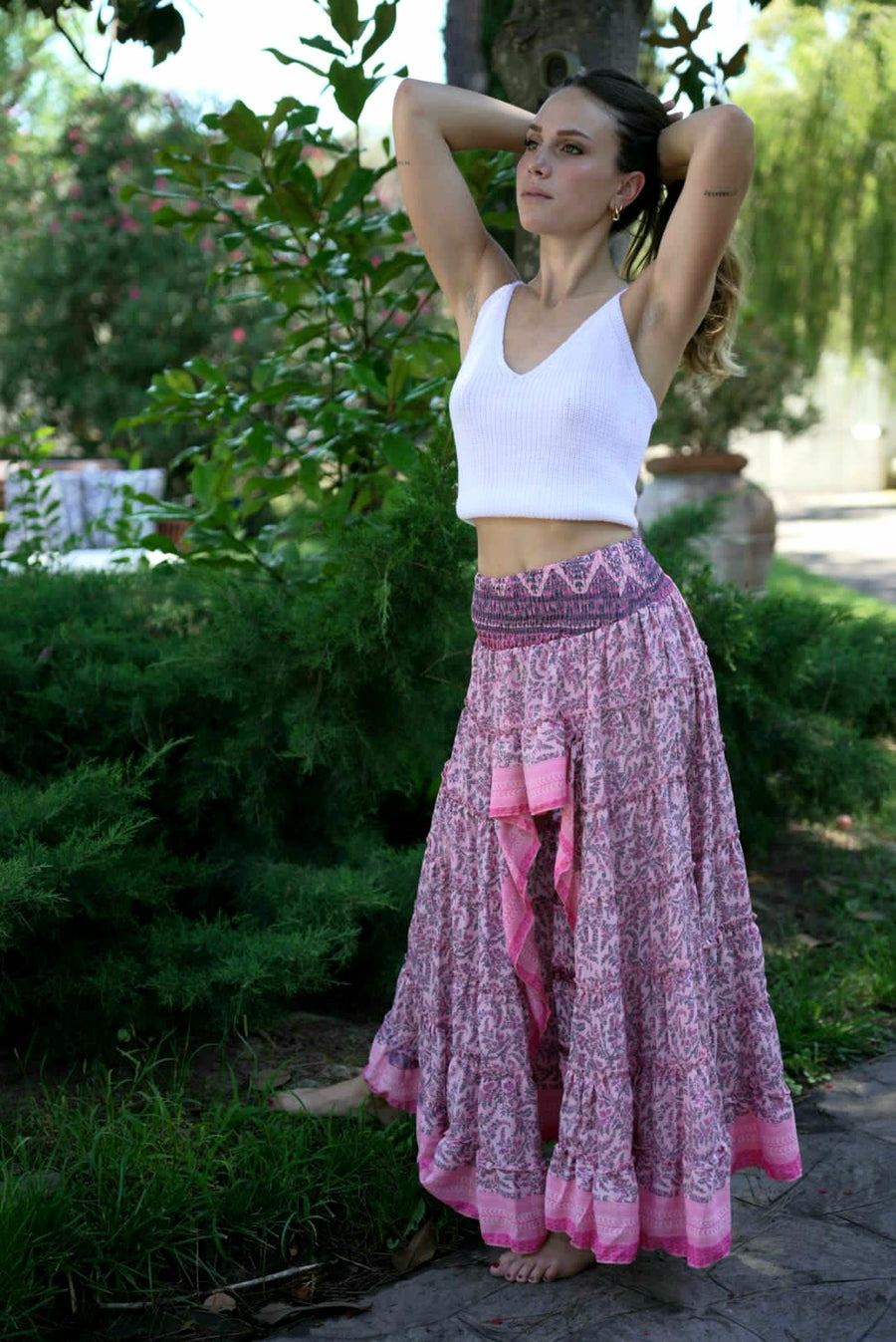 Freelove Gonna Asimmetrica Seta Soft Pink