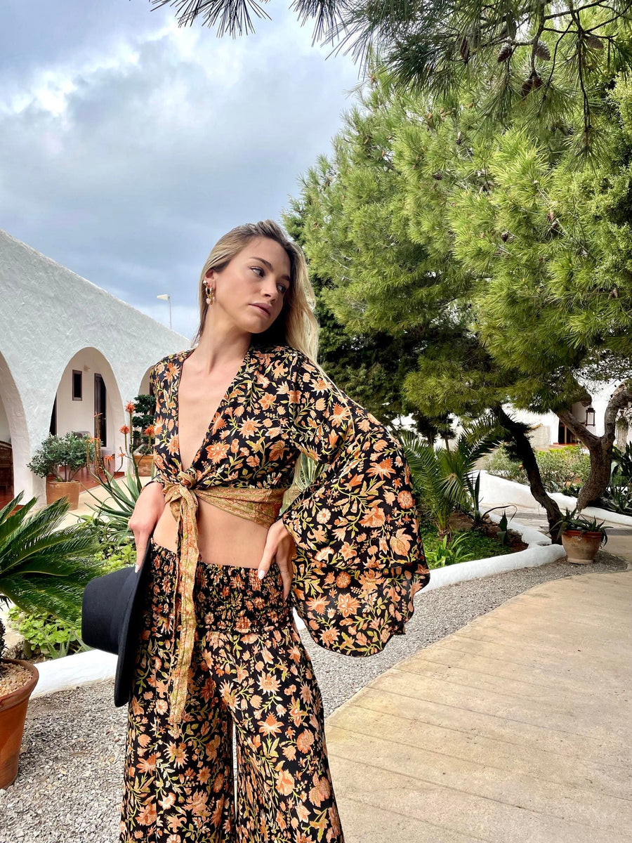 FREELOVE Life Palazzo Pants Seta Marigold Black