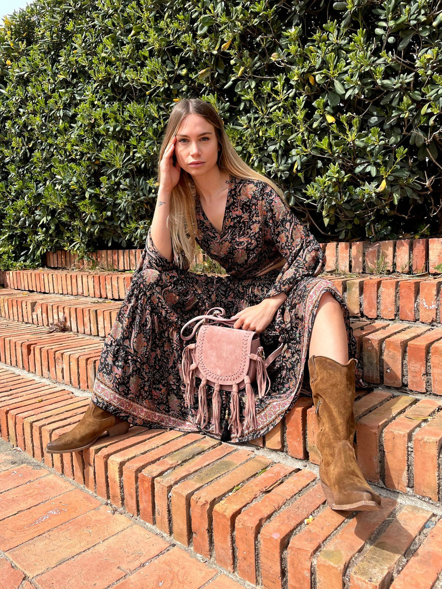 FREELOVE MAXI GONNA Seta Diamond Black