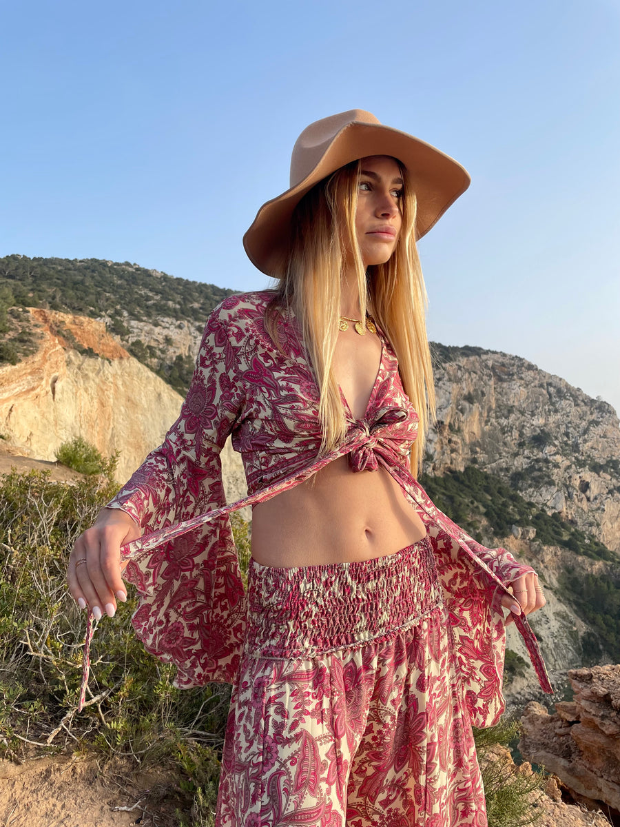 FREELOVE GIPSY TOP Seta Hibiscus Pink